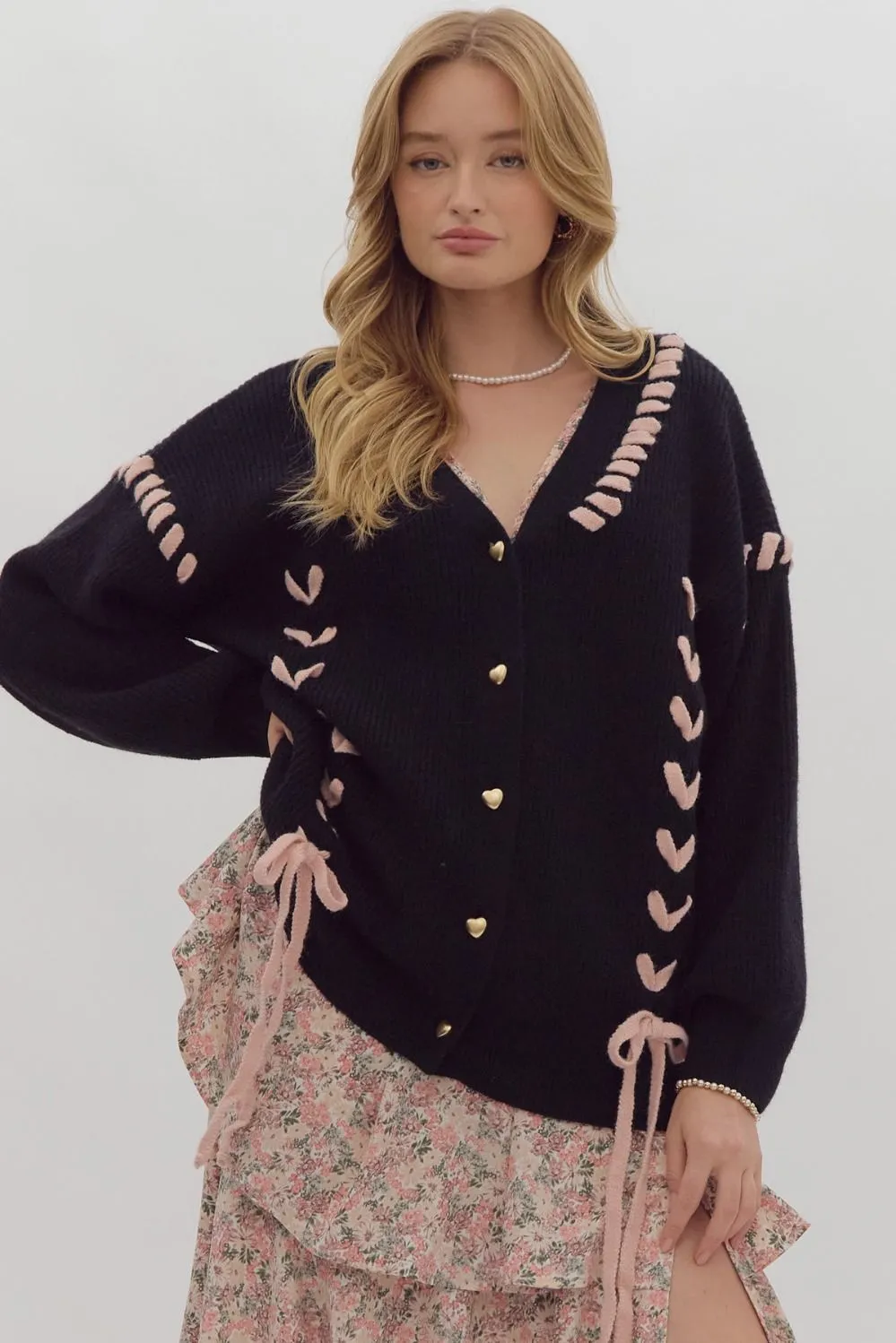 CARDIGAN FEATURING BOW DETAIL