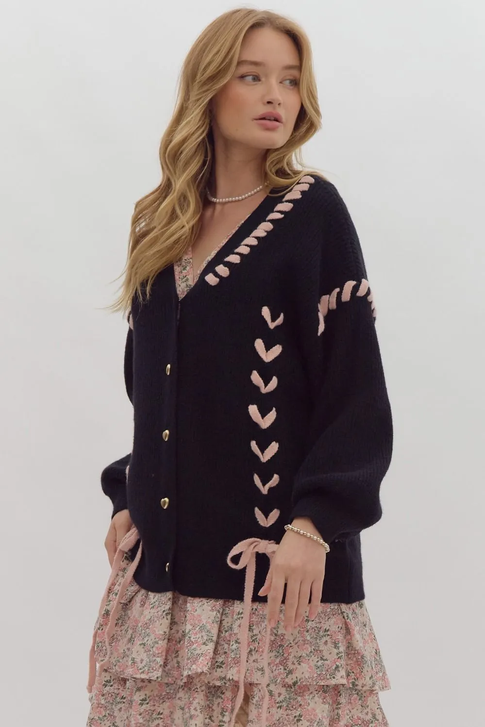 CARDIGAN FEATURING BOW DETAIL