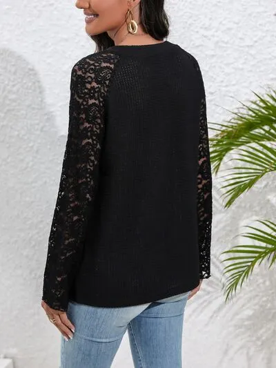Carmen Half Button Raglan Sleeve Blouse