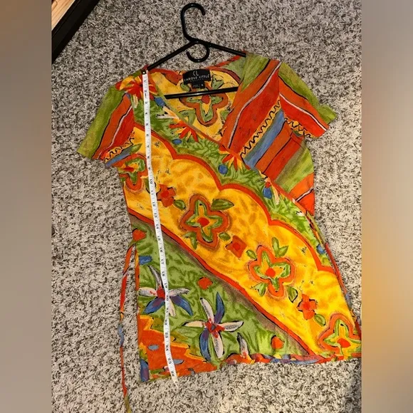 Carole Little Vintage 1990s Red Yellow and Green Maxi Skirt Set Size 4