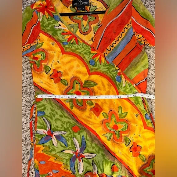 Carole Little Vintage 1990s Red Yellow and Green Maxi Skirt Set Size 4