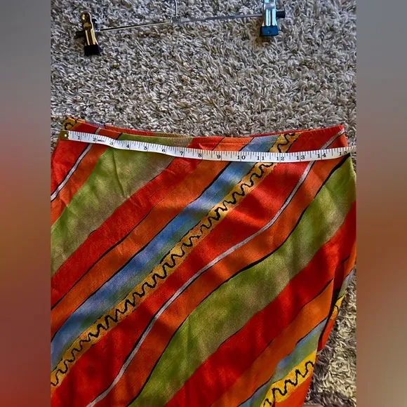 Carole Little Vintage 1990s Red Yellow and Green Maxi Skirt Set Size 4