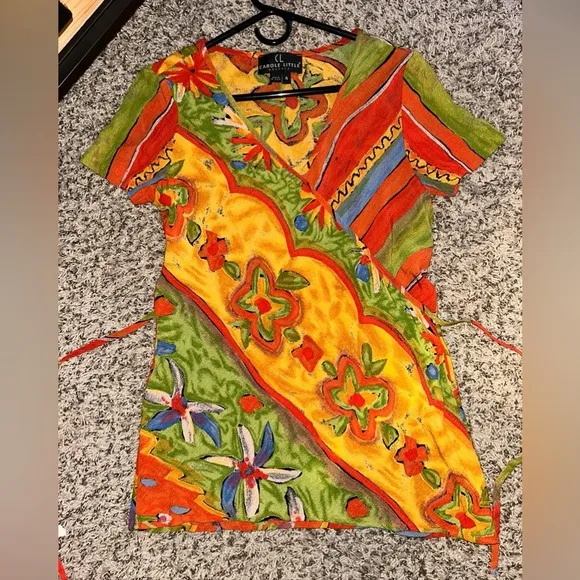 Carole Little Vintage 1990s Red Yellow and Green Maxi Skirt Set Size 4