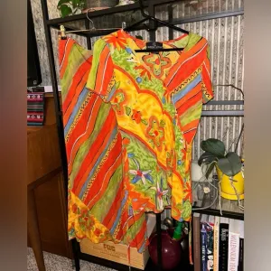 Carole Little Vintage 1990s Red Yellow and Green Maxi Skirt Set Size 4