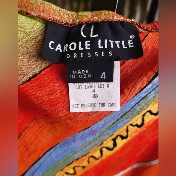 Carole Little Vintage 1990s Red Yellow and Green Maxi Skirt Set Size 4