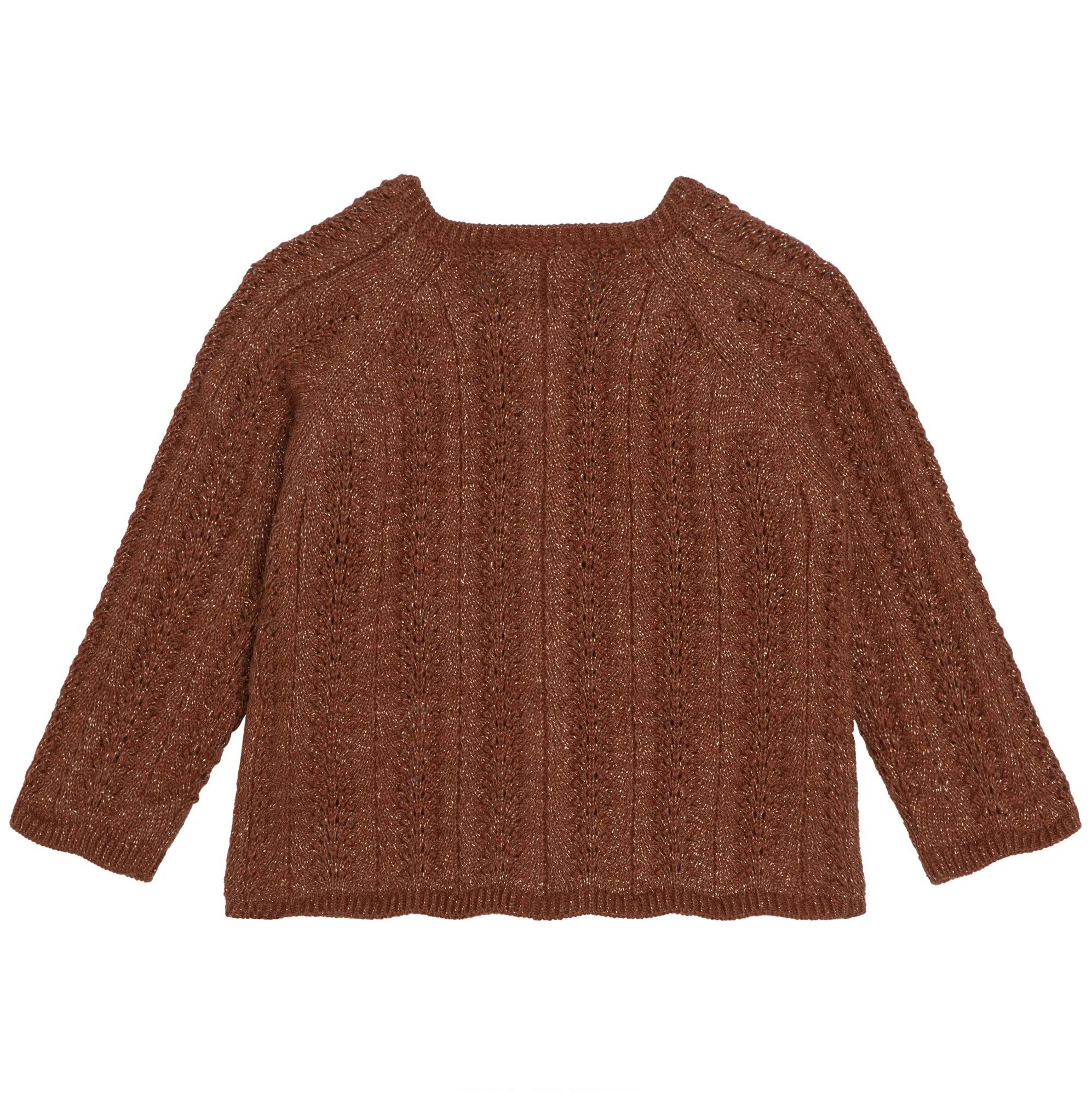 Carrement Beau - Knit Cardigan with Flounces - Chocolate Brown