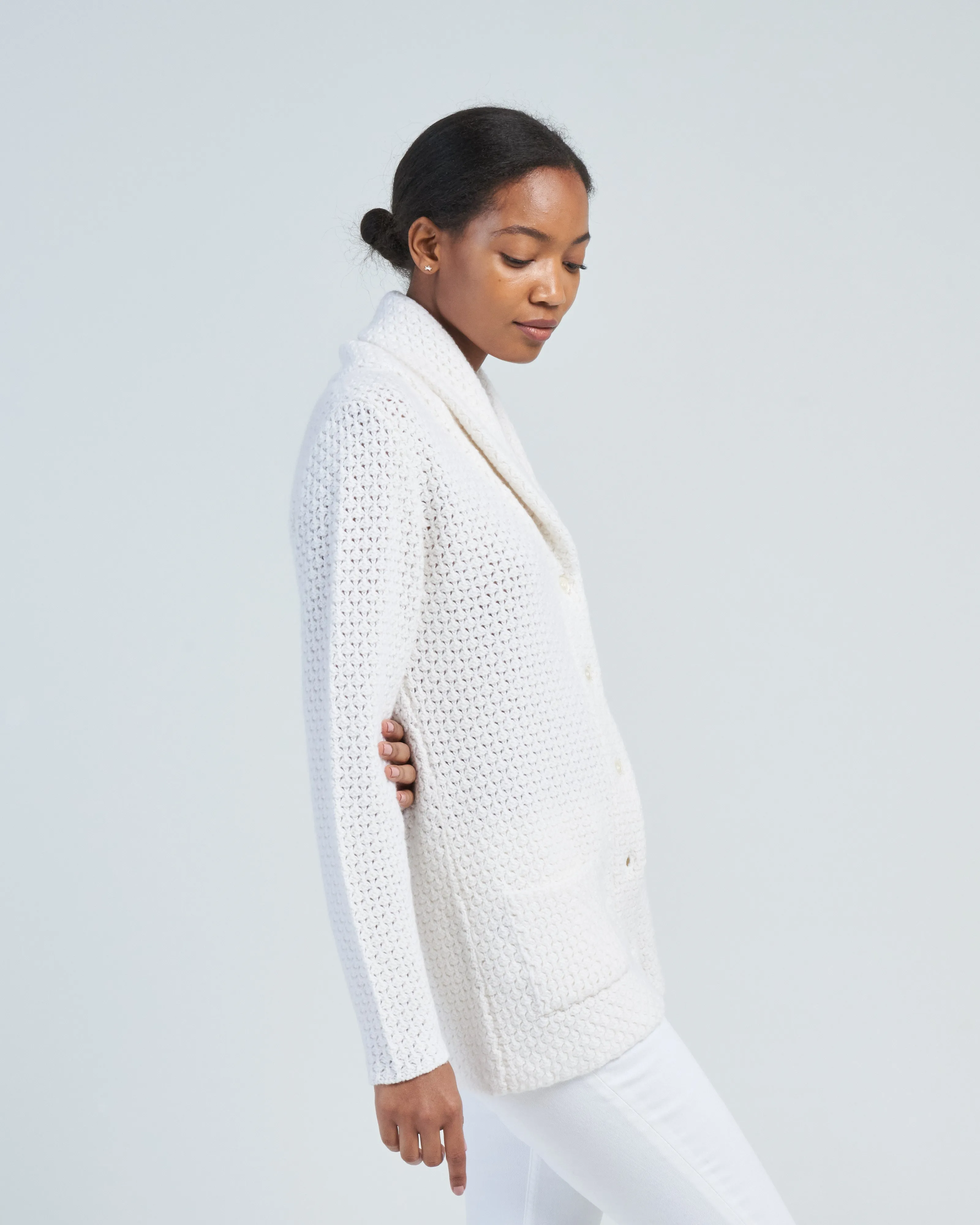 cashmere shawl collar cardigan