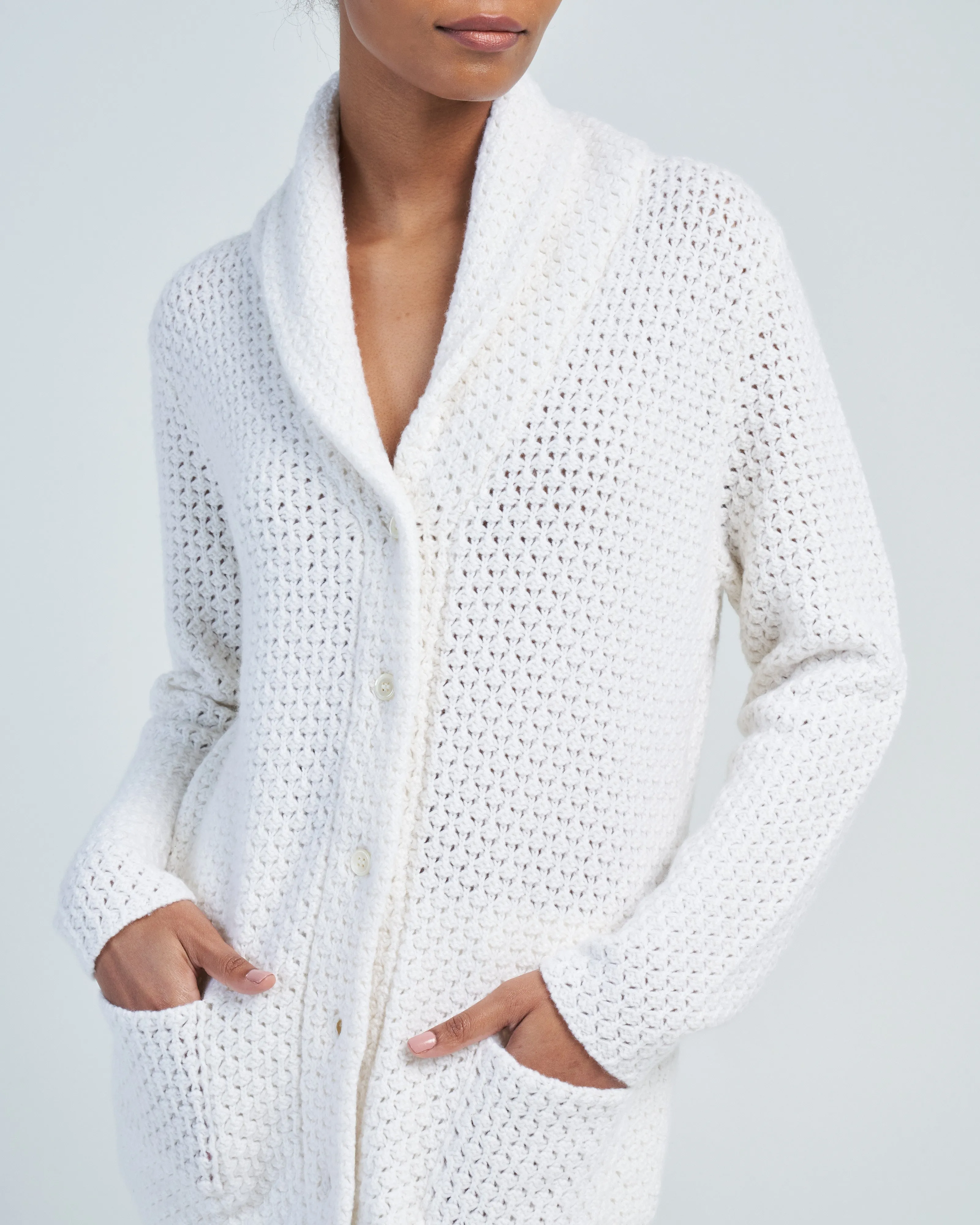 cashmere shawl collar cardigan