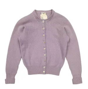 Chanel Purple Logo Button Down Cardigan