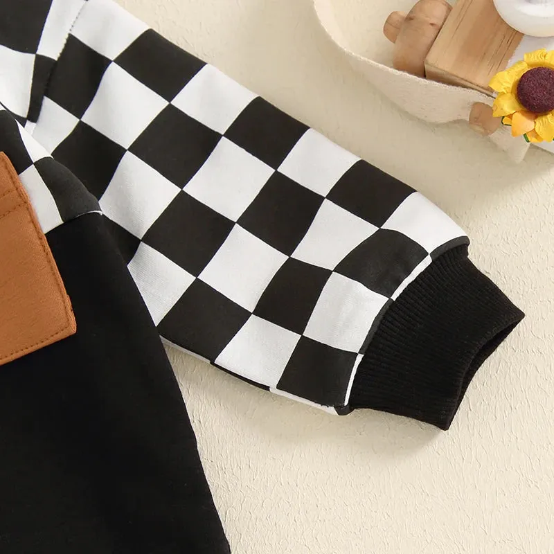 Checkerboard  Boys 2Pcs Sweatsuit