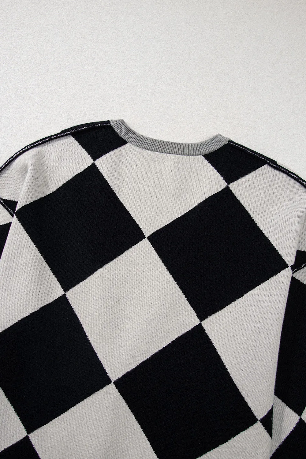 Checkered Button Up Cardigan