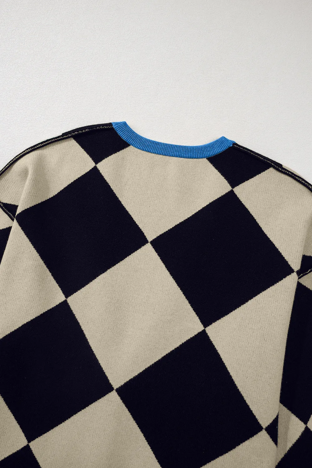 Checkered Button Up Cardigan