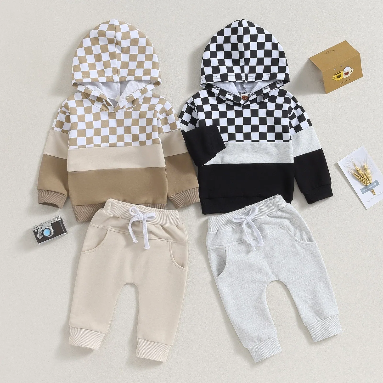 Checkered Hoodie and Sweatpants Set (2pc)