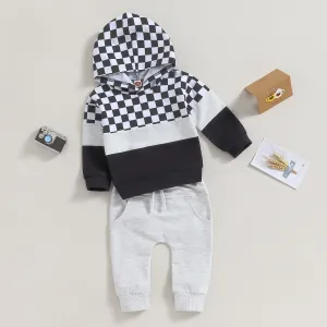 Checkered Hoodie and Sweatpants Set (2pc)
