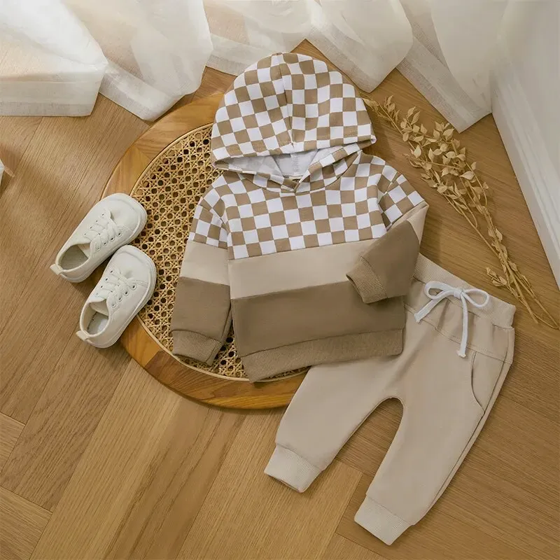 Checkered Hoodie and Sweatpants Set (2pc)