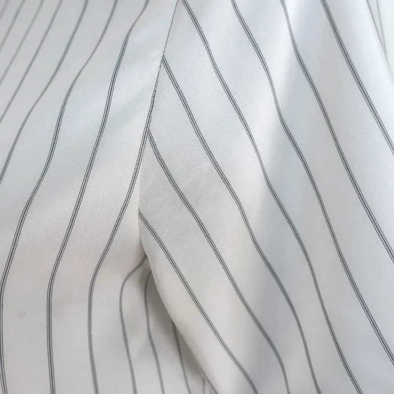 Christian Dior Striped Button-Up Shirt Cream Silk Size US 6 Short Sleeve Blouse