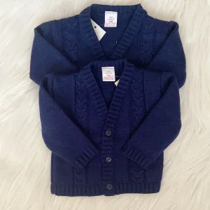 Classic Navy Cable Knit Cardigan