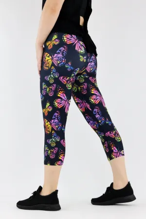 Colourful Butterflies - Casual - Capri Leggings