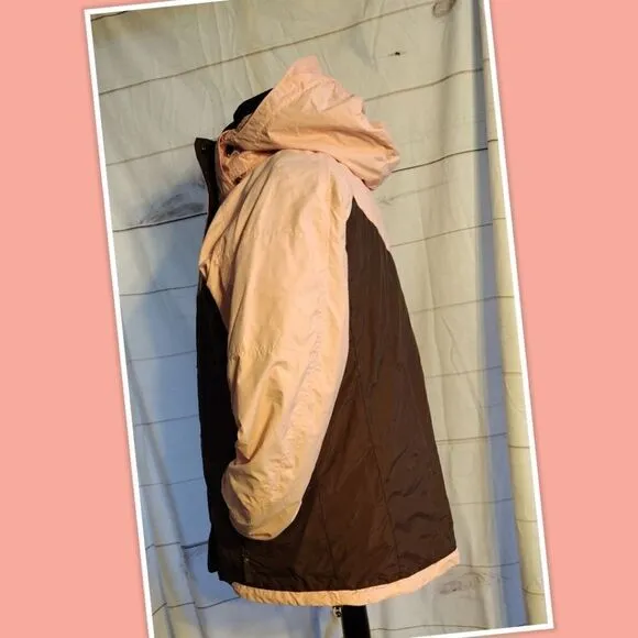 Columbia Interchange Women’s Omni-Tech Pink/Brown Windbreaker With Fleece lining