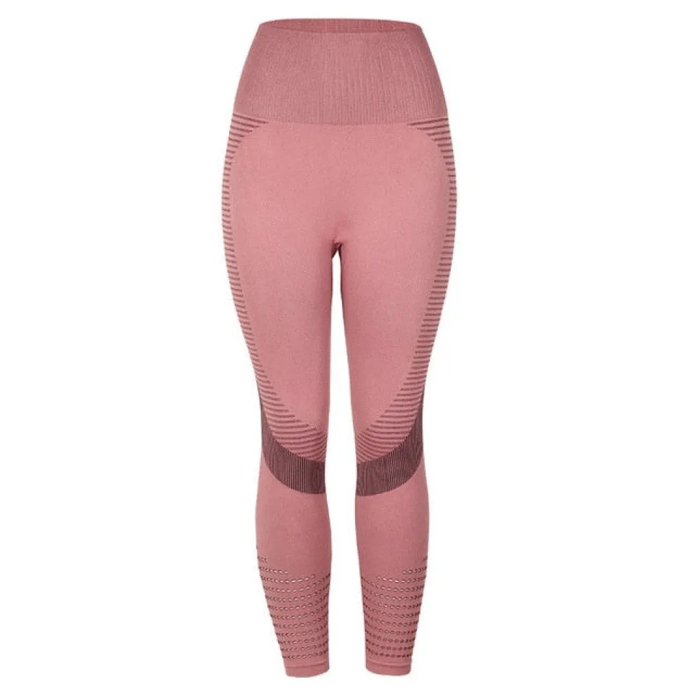 ContiNent 33 High Waist Fitness Leggings Women Sexy Seamless Leggings Hollow Printed Workout Pants Push Up Slim Elasticity