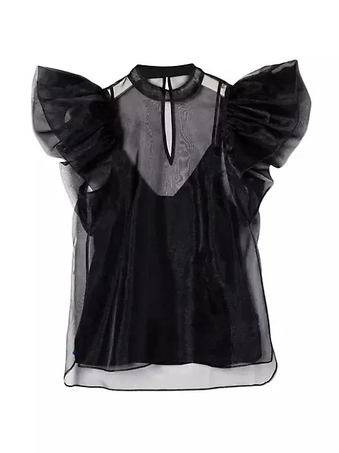 Corina Organza Ruffle Sleeve Top