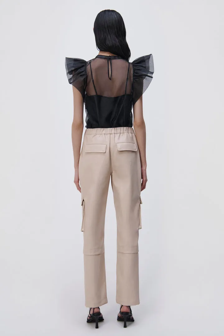 Corina Organza Ruffle Sleeve Top