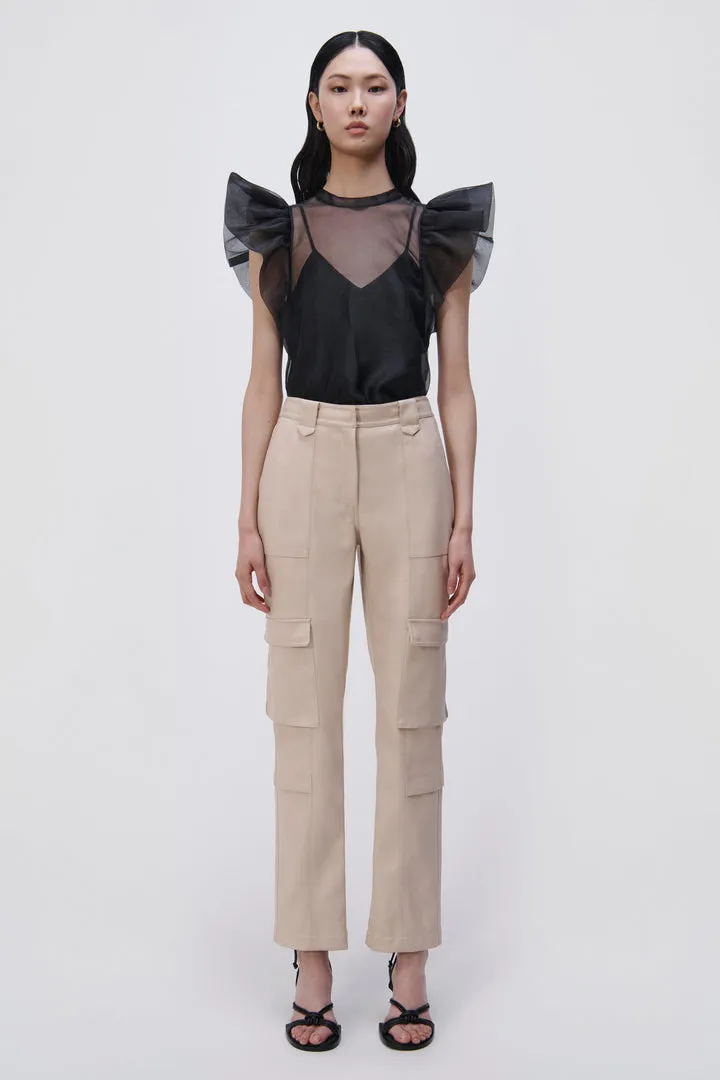 Corina Organza Ruffle Sleeve Top