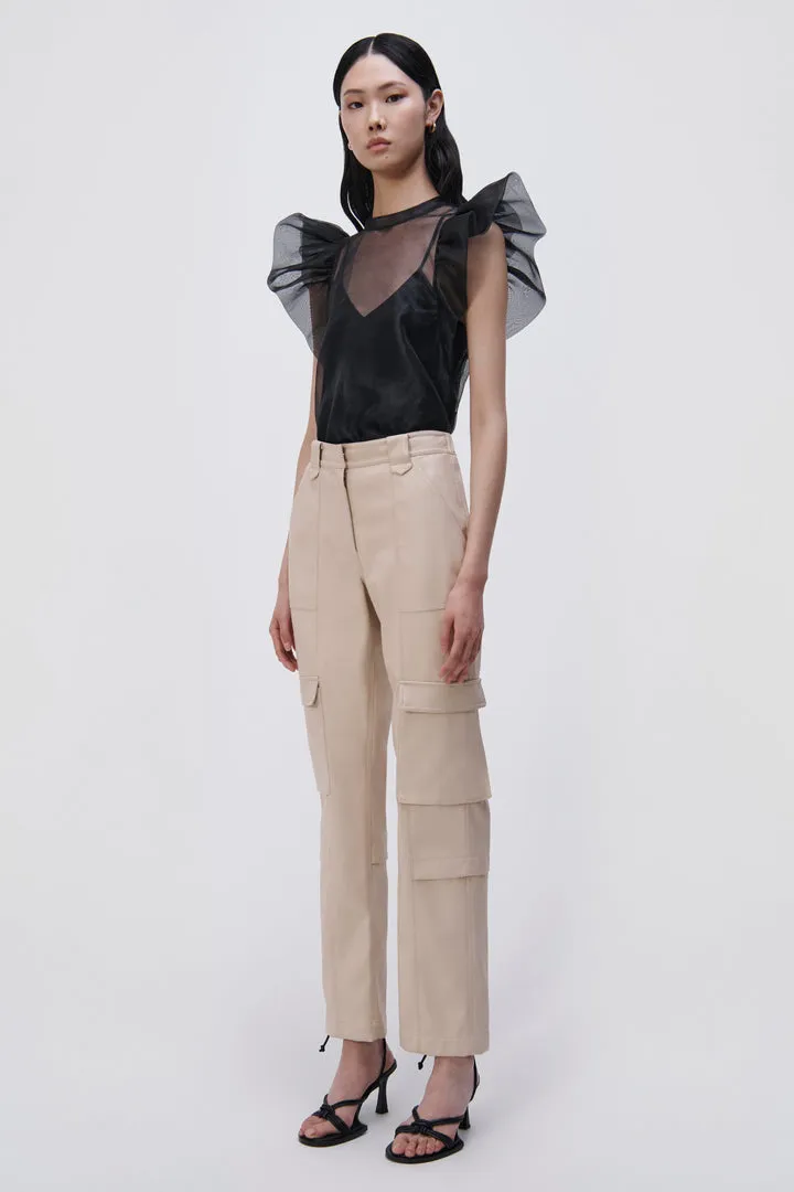 Corina Organza Ruffle Sleeve Top
