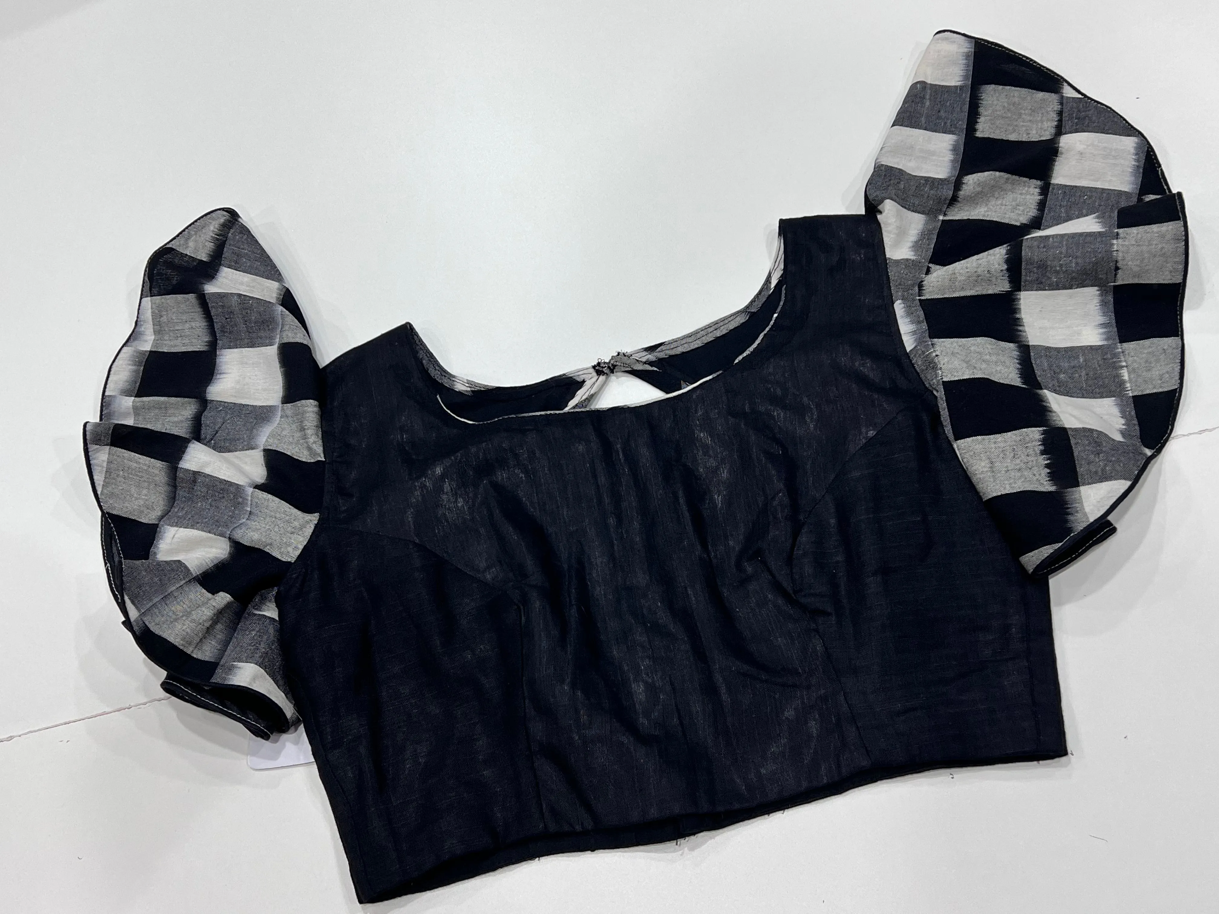 Cotton Blouse With Ikkath Sleeves