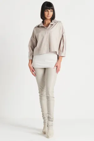 Cotton Pleat Sleeve Shirt