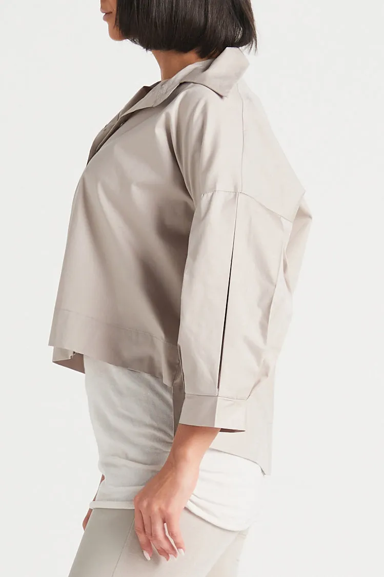 Cotton Pleat Sleeve Shirt