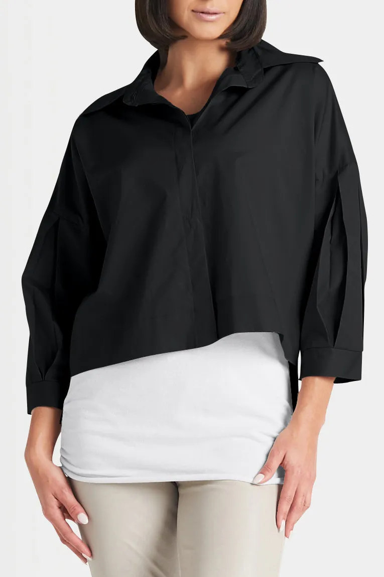 Cotton Pleat Sleeve Shirt