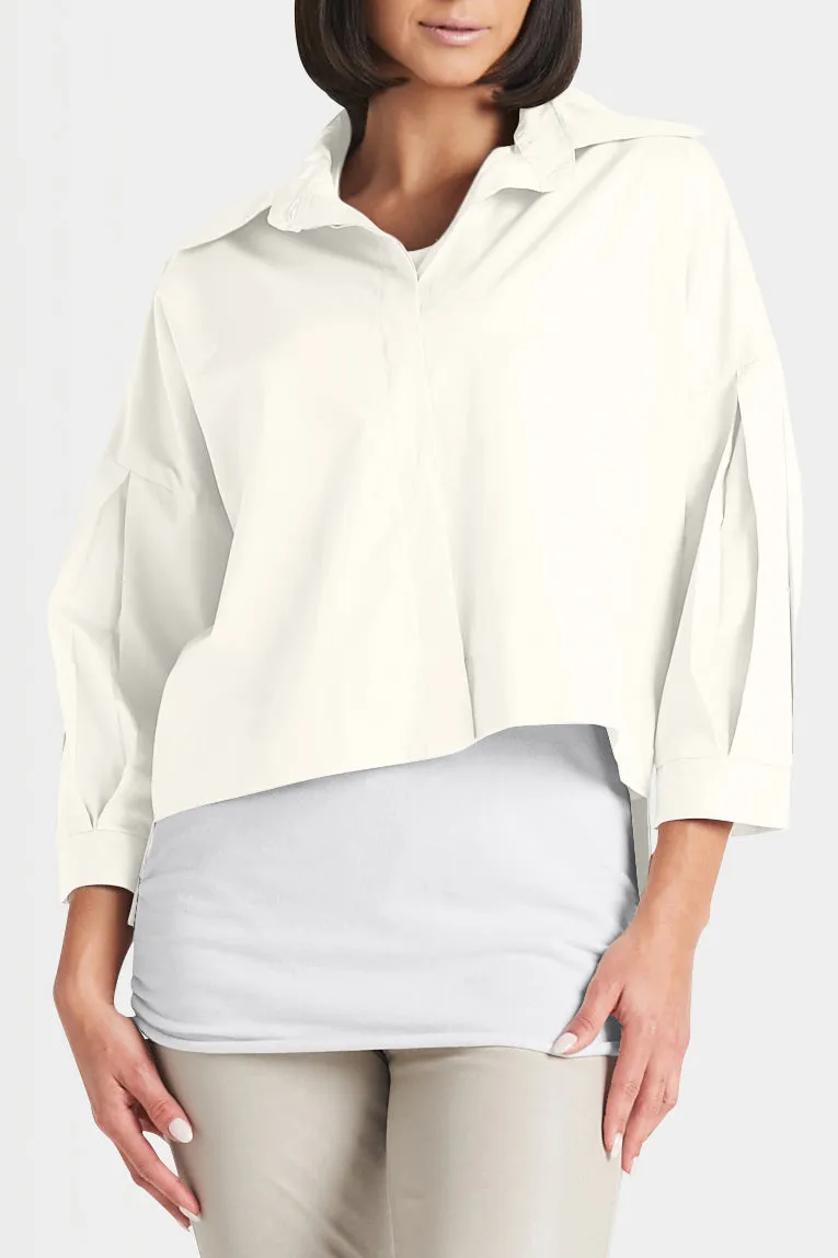 Cotton Pleat Sleeve Shirt