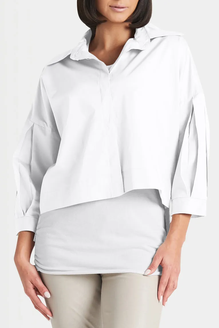 Cotton Pleat Sleeve Shirt