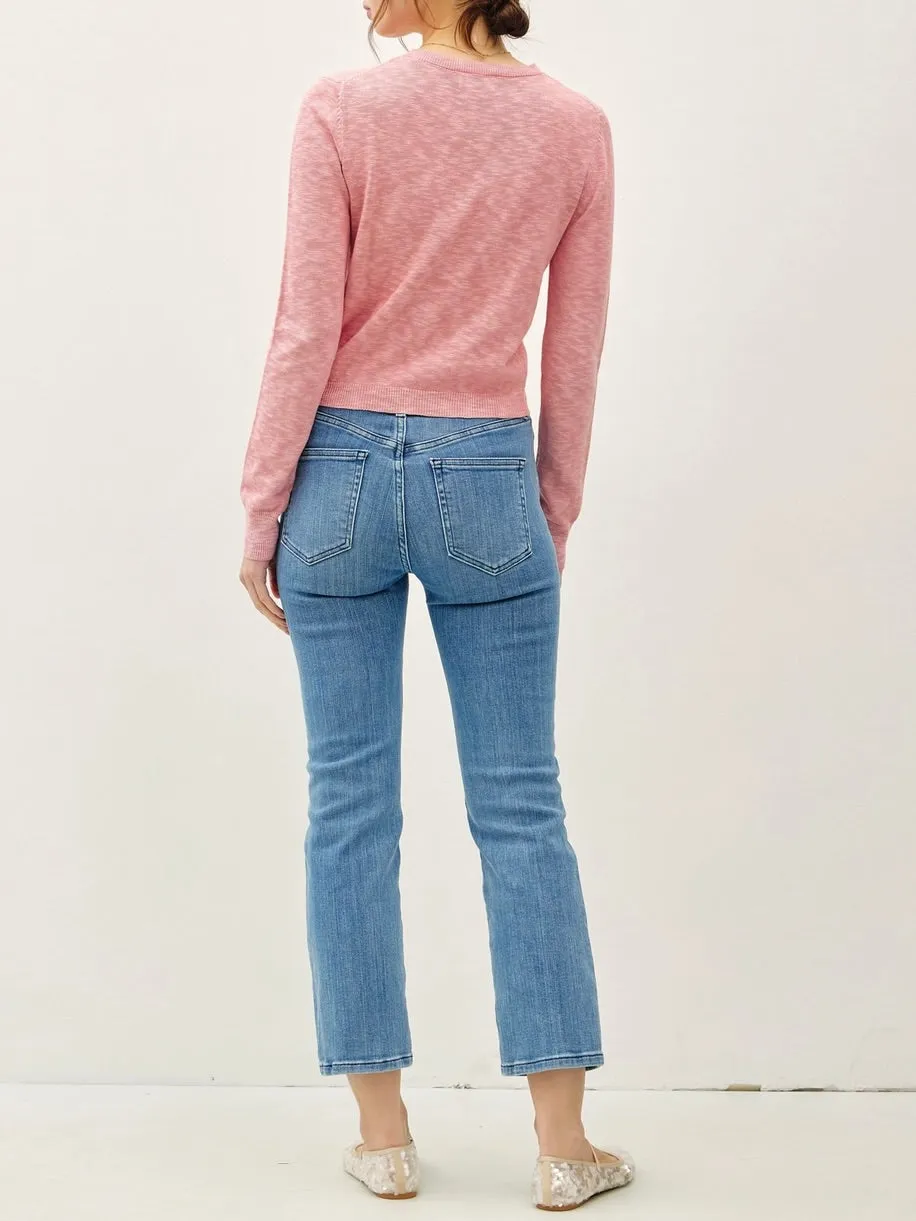 Cotton Slub Cardigan - Rose
