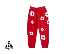 Cotton Wreath Sweatpants "Red"