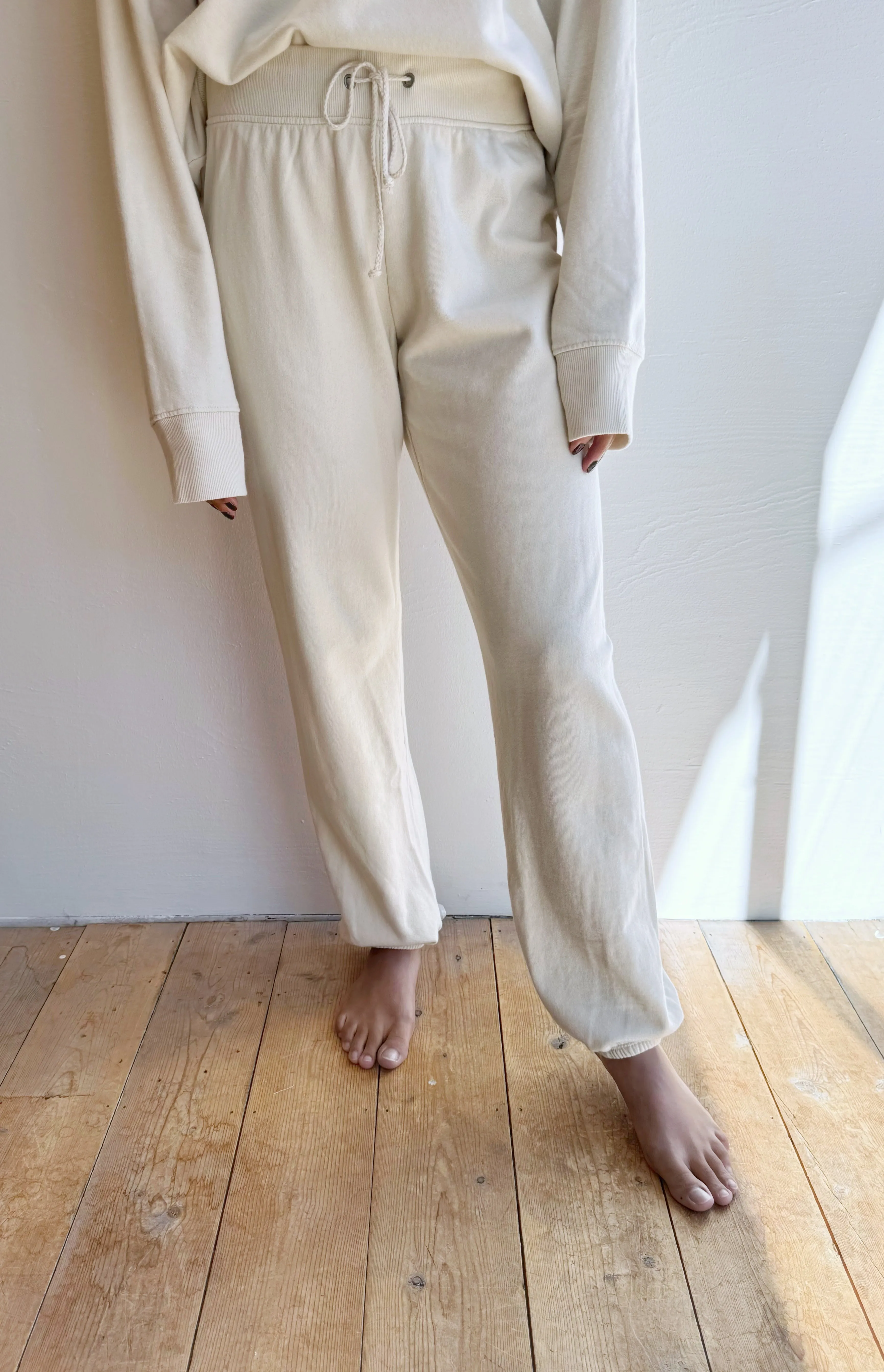 Cream COOPER cotton sweatpants
