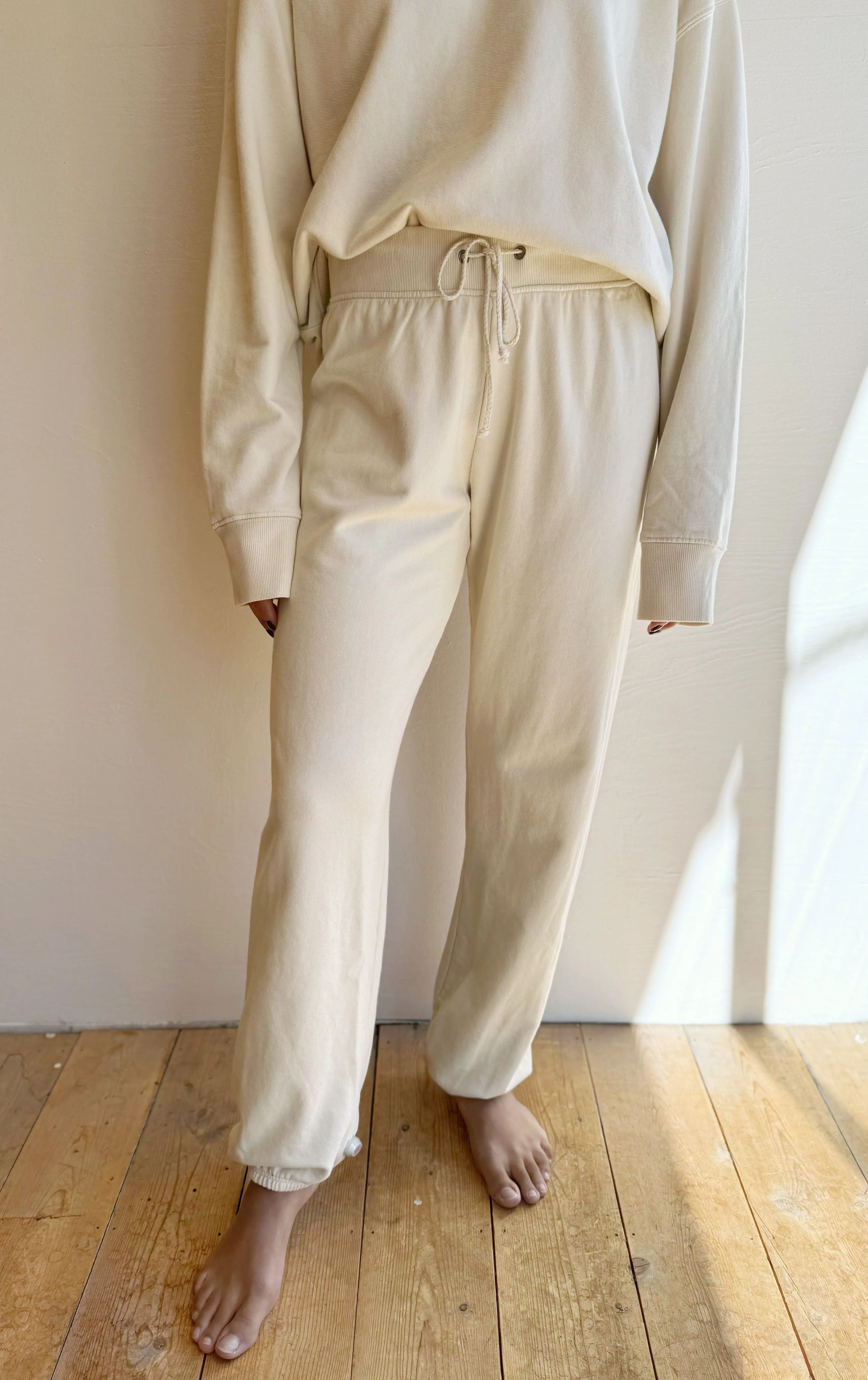 Cream COOPER cotton sweatpants
