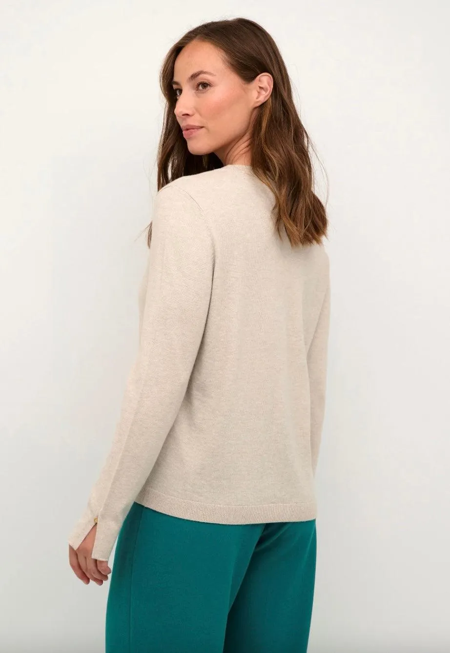 Cream Womens Dela Cardogan - Oat melange
