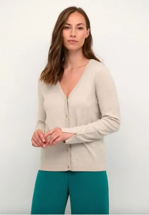 Cream Womens Dela Cardogan - Oat melange