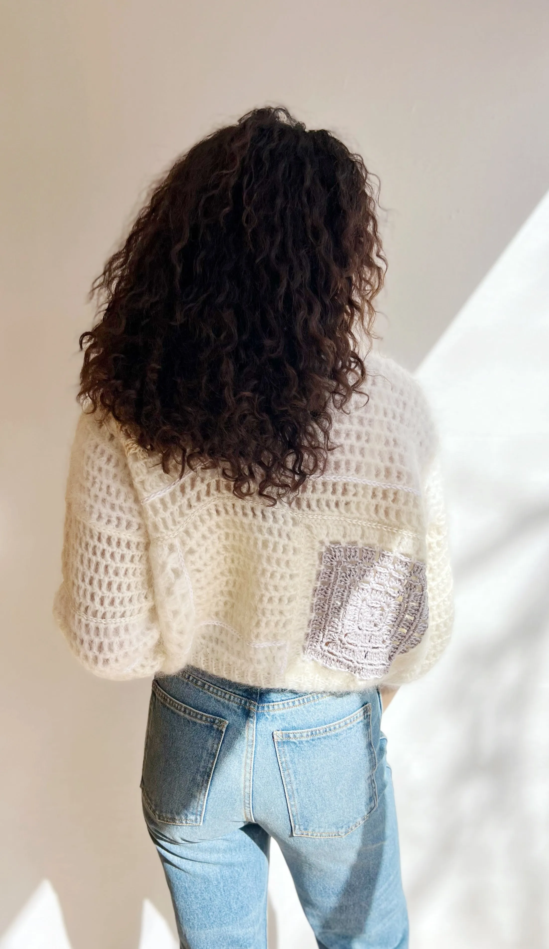 Crochet Patchwork Bomber Cardigan