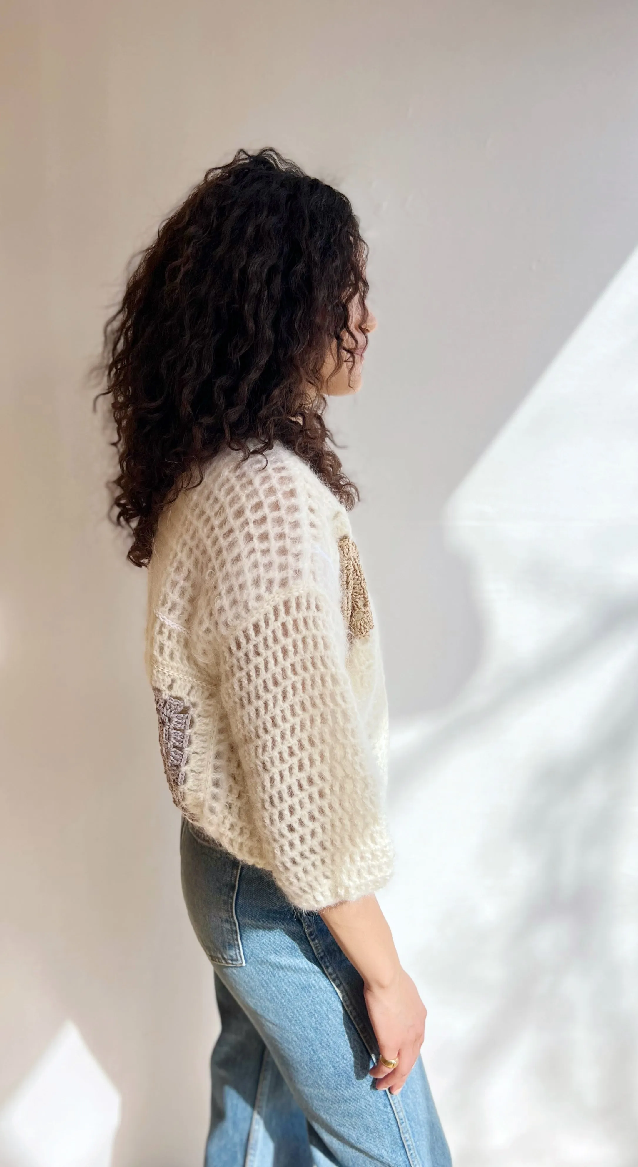 Crochet Patchwork Bomber Cardigan