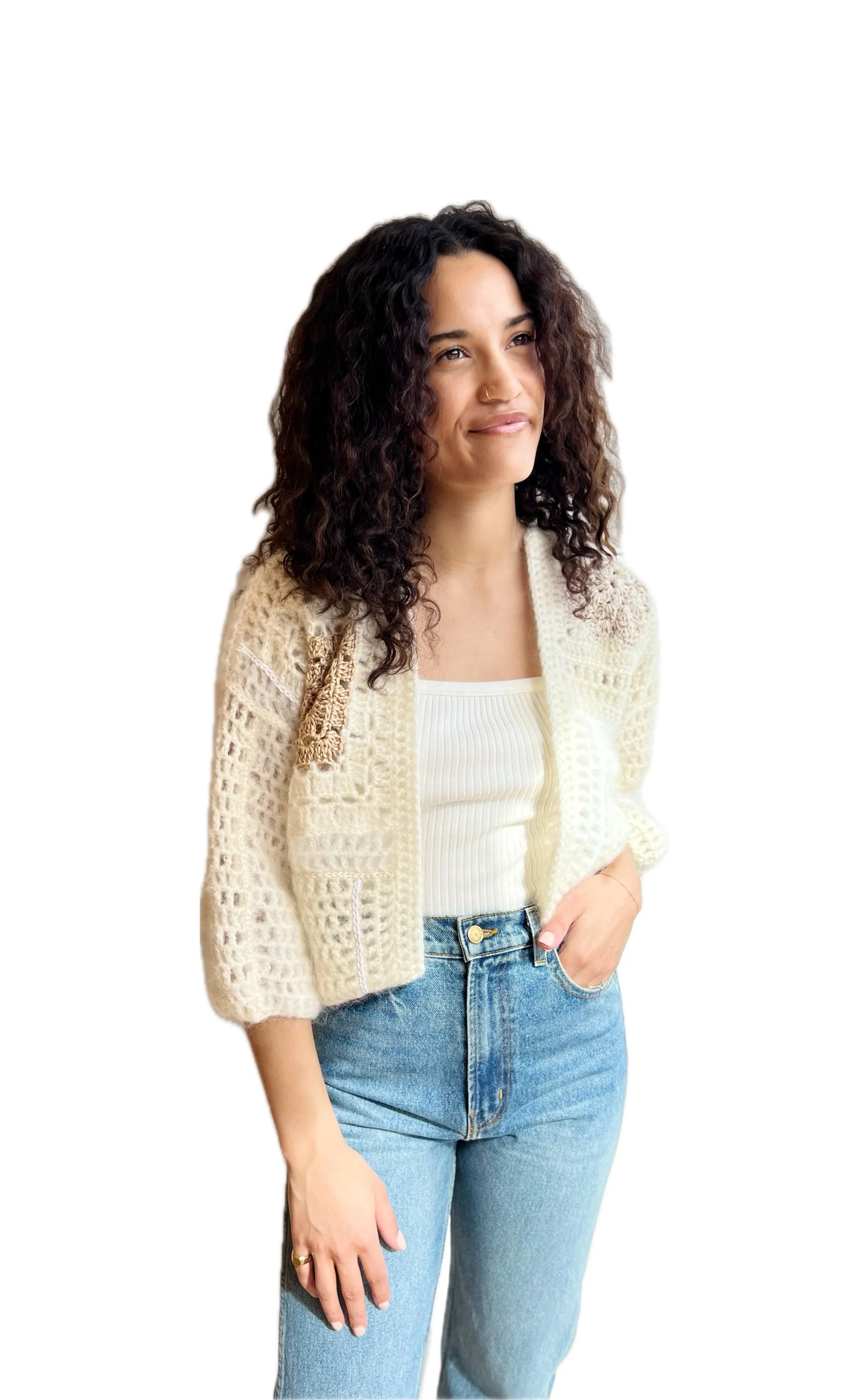Crochet Patchwork Bomber Cardigan