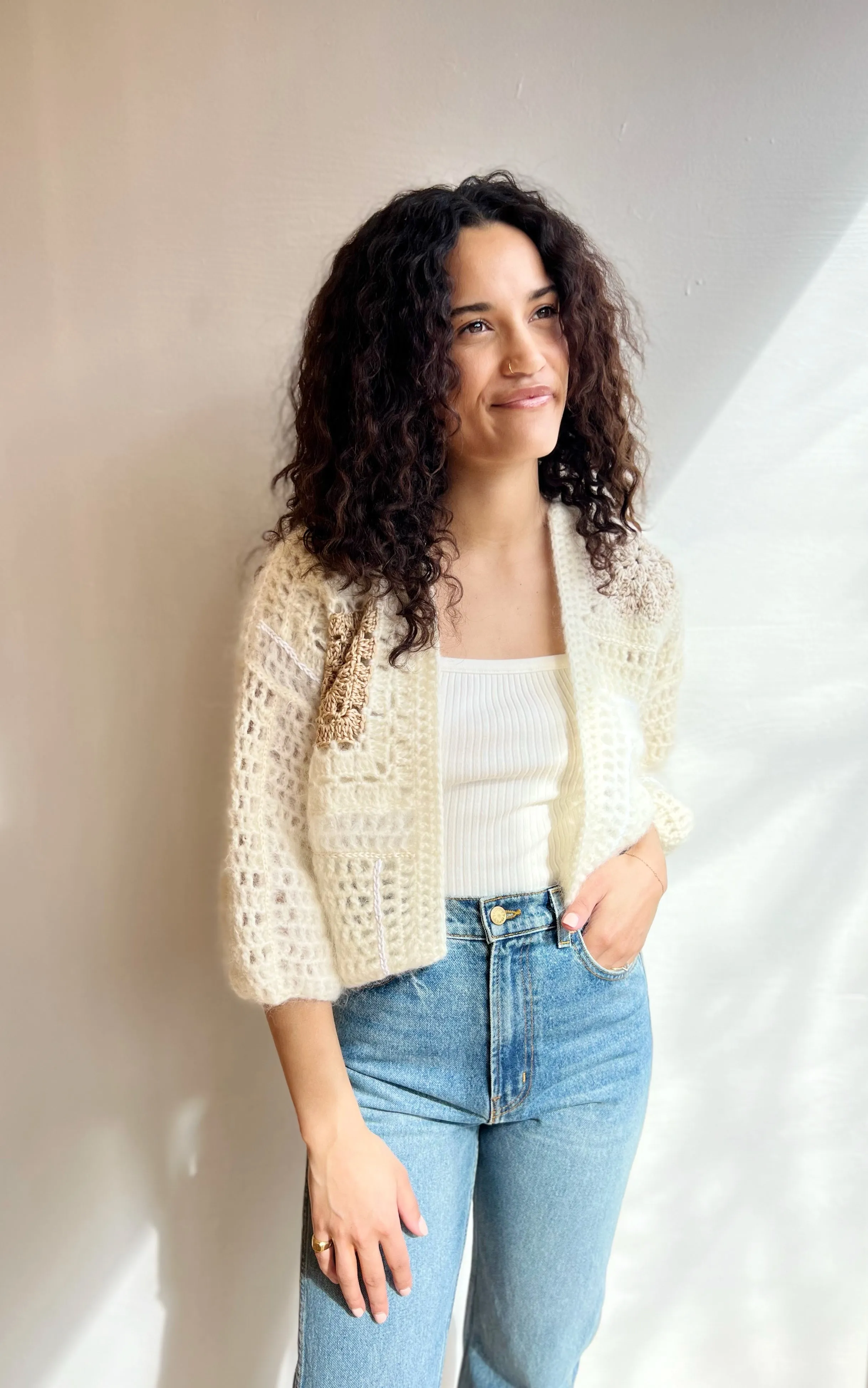 Crochet Patchwork Bomber Cardigan
