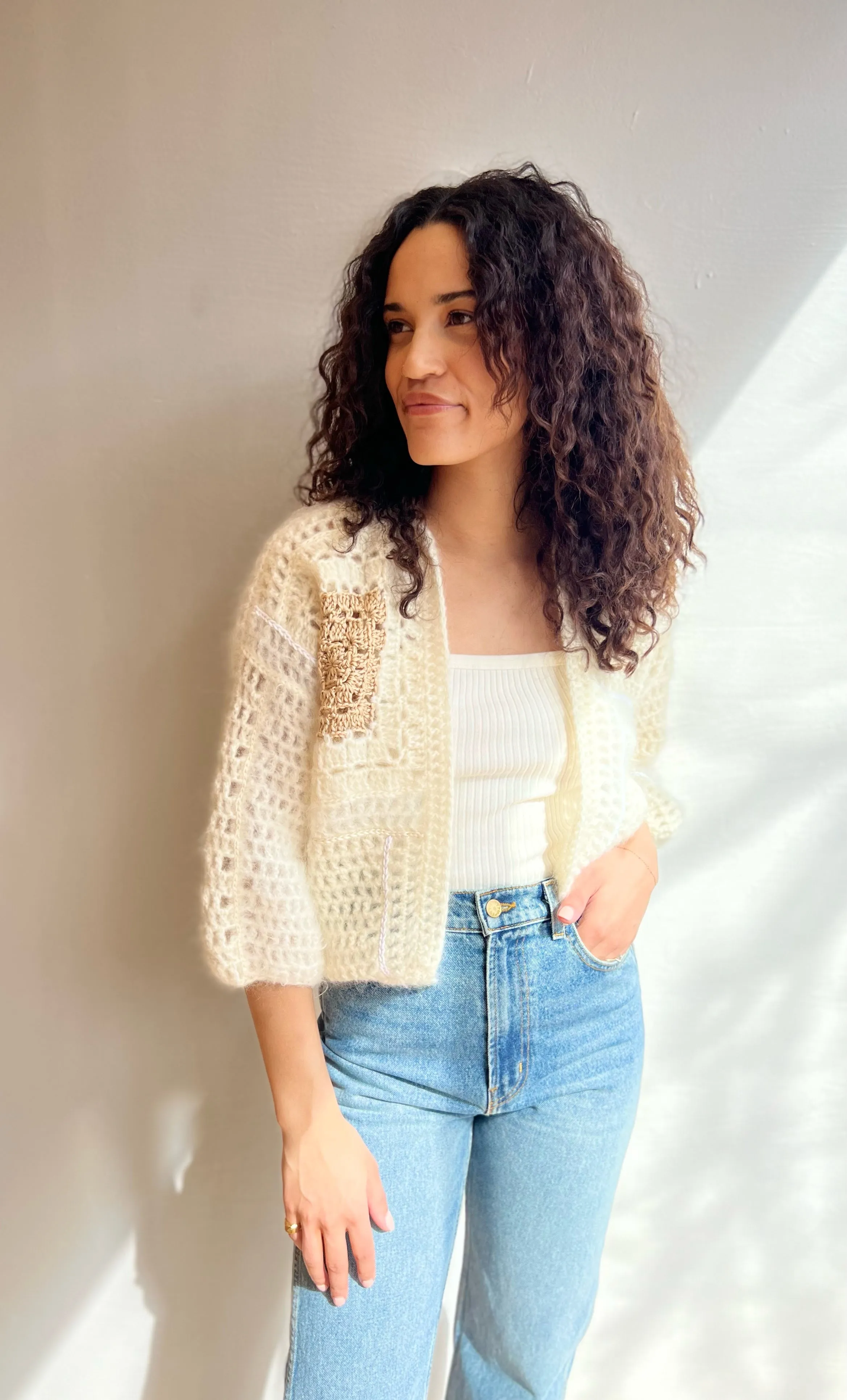 Crochet Patchwork Bomber Cardigan