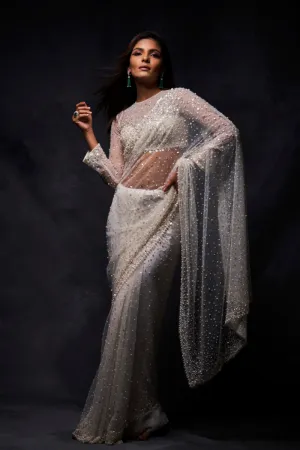 Crystal Pearl Saree