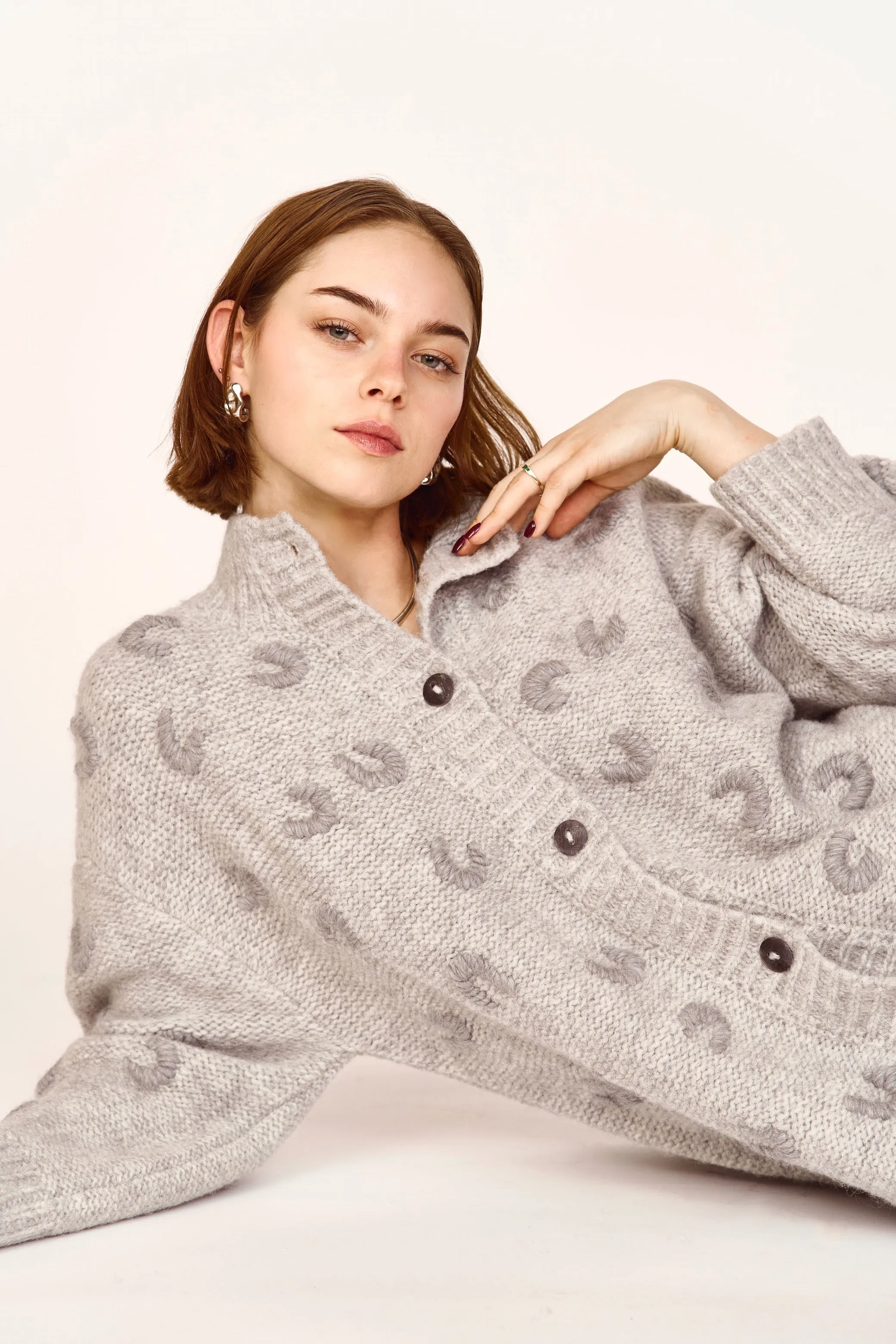 Cusco Long Croissant Cardigan in Dove Grey