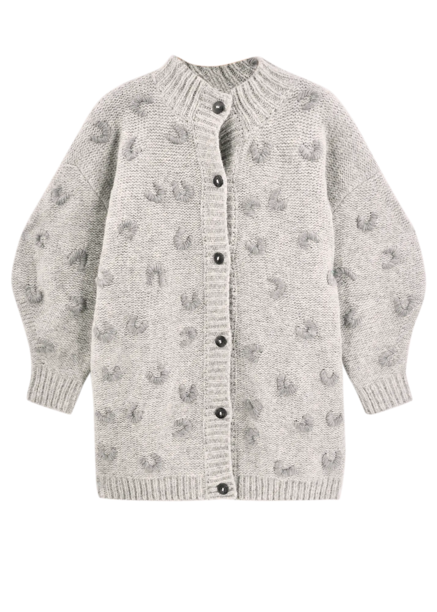 Cusco Long Croissant Cardigan in Dove Grey