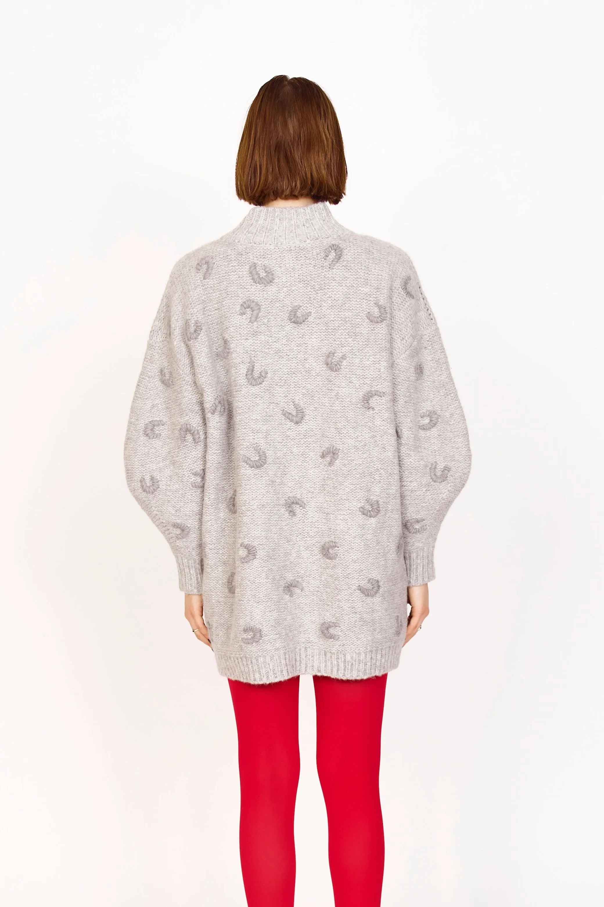 Cusco Long Croissant Cardigan in Dove Grey