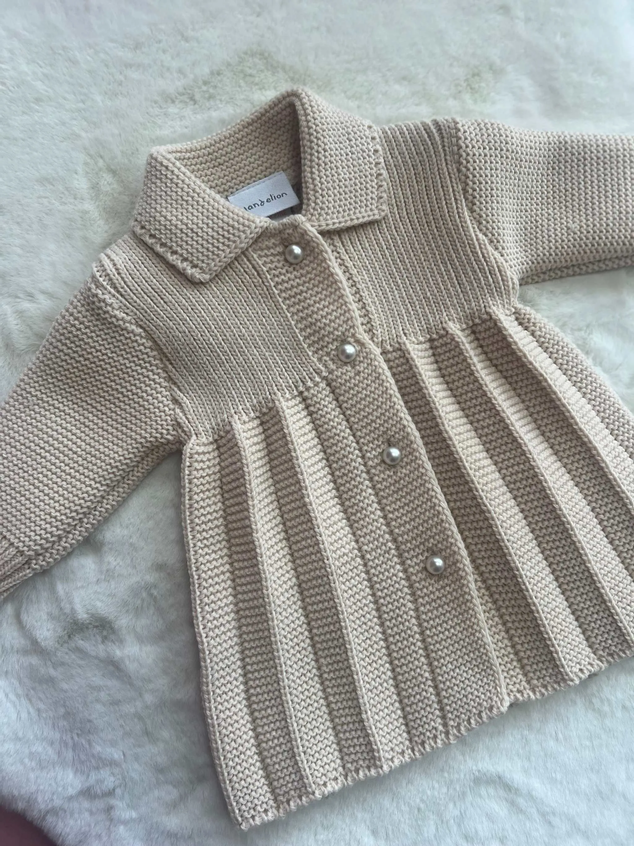 Dandelion beige pearl button cardigan
